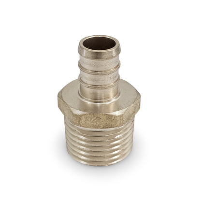 1/2" PEX Crimp x 1/2" NPT Brass Male Adapter (25-Pack)